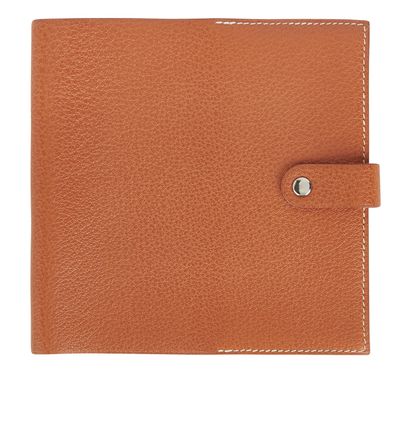 Hermes Notebook Cover, &pound;120, Accessories, Brown, Leather, Front view